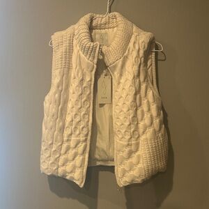 Joie Ivory Textured Women's Sweater Vest